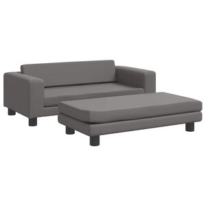 vidaXL Hundebett mit Verl&auml;ngerung Grau 100x50x30 cm Kunstleder