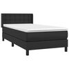vidaXL Boxspringbett mit Matratze Schwarz 90x190 cm Kunstleder