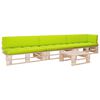 vidaXL 4-tlg. Paletten-Lounge-Set mit Kissen Impr&auml;gniertes Kiefernholz