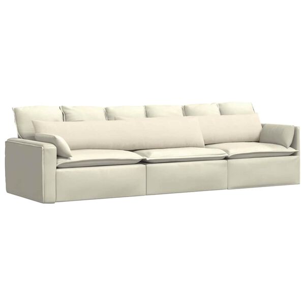 vidaXL Sofakissen 2 St&uuml;ck Creme 200 x 40 cm Cordstoff