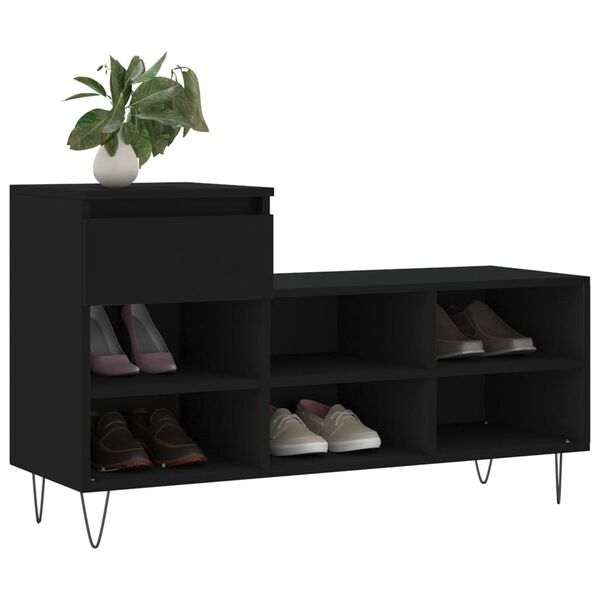 vidaXL Schuhregal Schwarz 102x36x60 cm Holzwerkstoff