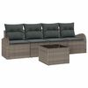 vidaXL Gartensofa-set 5 pcs 4-Seater Grau Poly-Rattan