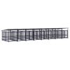 vidaXL Outdoor-Hundezwinger mit Dach Stahl 15,02 m&sup2;