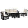 vidaXL Gartensofa-set 6 stk. Schwarz und Cremewei&szlig; Poly-Rattan
