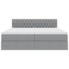 vidaXL Bett mit LED-Lichtleisten Hellgrau 180 x 200 cm Stoff