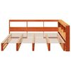 vidaXL Massivholzbett mit Regal ohne Matratze Wachsbraun 200x200 cm
