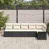 vidaXL Gartensofa-set mit Kissen 6 pcs Schwarz Poly-Rattan