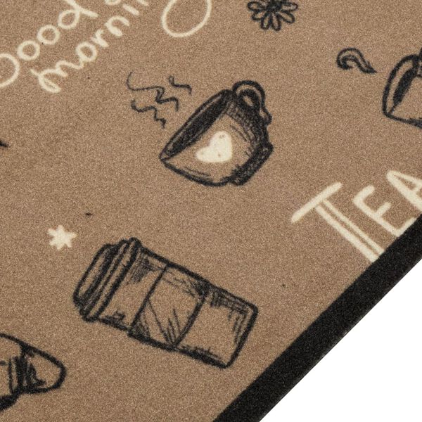 vidaXL K&uuml;chenteppich Waschbar Morgen Braun 60x300 cm Samt