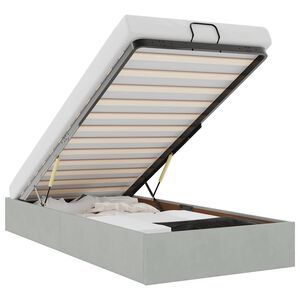 vidaXL Ottoman-Bett ohne Matratze Hellgrau 100x200 cm Samt