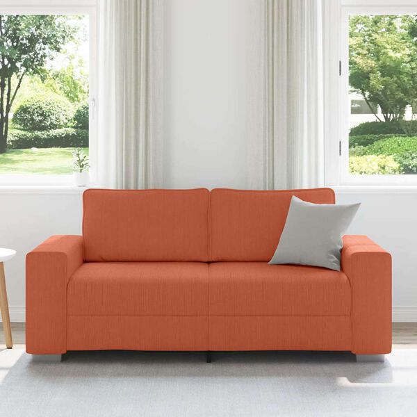 vidaXL Zweisitzer-Sofa Rot Orange 140 cm Cordstoff