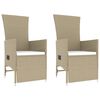 vidaXL 3-tlg. Garten-Lounge-Set Beige Poly Rattan & Stahl