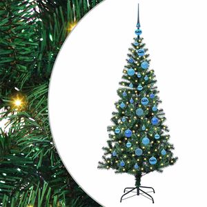 vidaXL K&uuml;nstlicher vorbeleuchteter Weihnachtsbaum Gr&uuml;n 150 cm