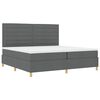vidaXL Boxspringbett mit Matratze Dunkelgrau 200 x 200 cm Stoff
