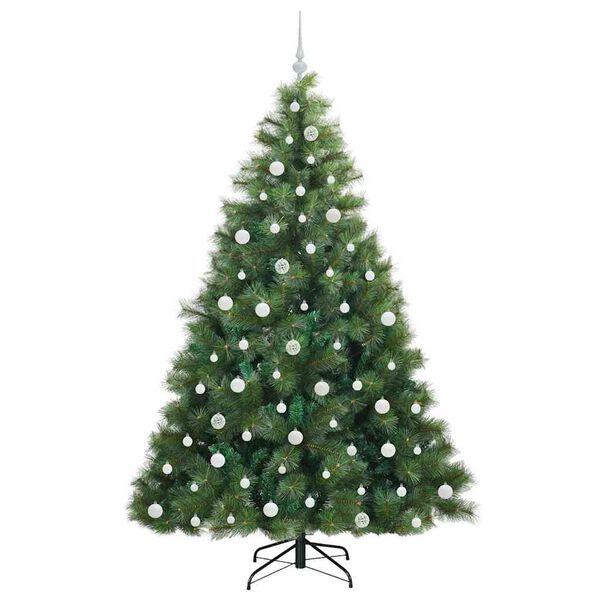 vidaXL K&uuml;nstlicher Weihnachtsbaum mit 300 LEDs Gr&uuml;n 210 cm PE und PVC