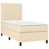 vidaXL Boxspringbett mit Matratze & LED Creme 100x200 cm Stoff