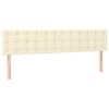 vidaXL Boxspringbett mit Matratze Creme 200x200 cm Kunstleder