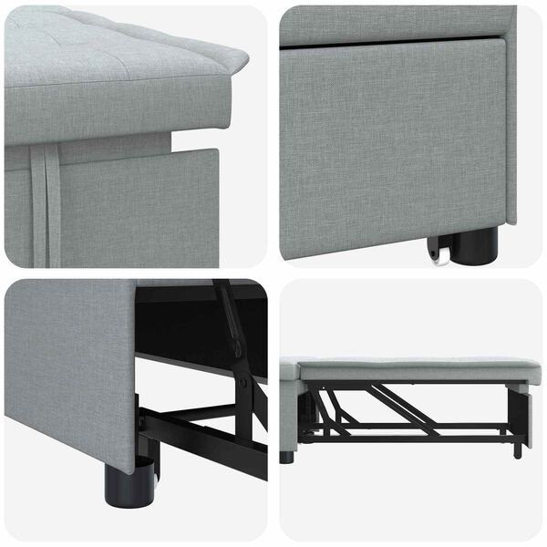 vidaXL Pull-Out Schlafsofa Hellgrau 194 x 50 x 82 cm Sperrholz