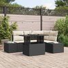 vidaXL Gartensofa-set mit Kissen 5 pcs Schwarz Poly-Rattan