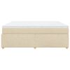 vidaXL Boxspringbett mit Matratze Creme 180x200 cm Stoff
