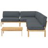 vidaXL Sofa Set mit Kissen Uni 5 pcs Anthrazit Massivholz Akazie