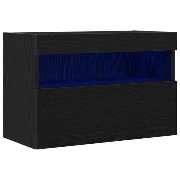 vidaXL TV-Wandschrank Schwarz Eichen-Optik 60 x 30 x 40 cm