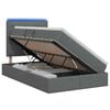 vidaXL LED-Speicherbett mit Matratze Dunkelgrau 120 x 190 cm Stoff