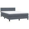 vidaXL Boxspringbett mit Matratze Dunkelgrau 140x220 cm Samt