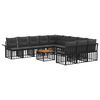 vidaXL Outdoor-Sofagarnitur 12 pcs Schwarz und Dunkelgrau Polyester