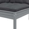 vidaXL 2-Sitzer-Gartensofa mit Kissen Grau Massivholz Kiefer