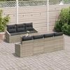 vidaXL Sofa Set mit Kissen 8 pcs Hellgrau und Dunkelgrau Poly-Rattan