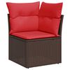 vidaXL 7-teiliges Gartensofa-Set mit Kissen, braun, Polyrattan