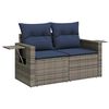 vidaXL 11-tlg. Garten-Sofagarnitur mit Kissen Grau Poly Rattan