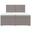 vidaXL Boxspringbett mit Matratze Taupe 200x200 cm Stoff