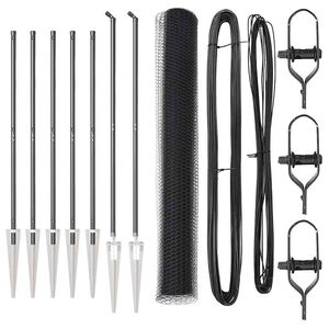 vidaXL Sechseckzaun mit Pfosten 10 x 1,2 m PVC-beschichteter Stahl