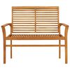 vidaXL Gartenbank mit Cremeweißer Auflage 112 cm Massivholz Teak