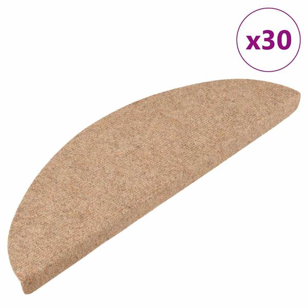 vidaXL Stufenmatten Selbstklebend 30 Stk. Beige 56x17x3 cm