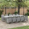 vidaXL Garten Essgruppe 11 pcs Hellgrau Rattan und Aluminium