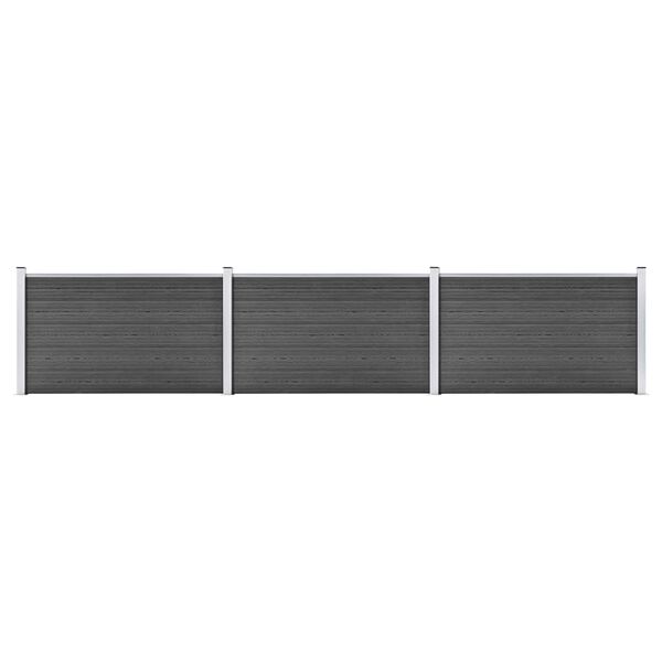 vidaXL Zaunelement Set WPC 526x105 cm Schwarz