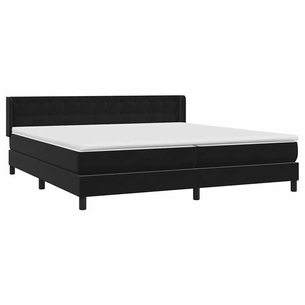vidaXL Boxspringbett mit Matratze Schwarz 200x220 cm Samt