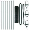 vidaXL Zaun mit Pfosten Gr&uuml;n 1,4 x 10 m Stahl und PVC