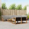 vidaXL Outdoor-Sofagarnitur mit Kissen 9 pcs Nat&uuml;rlich und Hellgrau