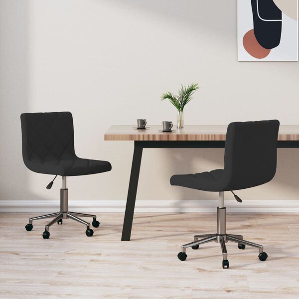 vidaXL Esszimmerst&uuml;hle 2 Stk. Drehbar Schwarz Samt