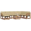 vidaXL Outdoor-Sofagarnitur mit Kissen 9 pcs Natur und Beige