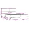vidaXL Bettgestell Grau Sonoma 140x190 cm Holzwerkstoff und Metall