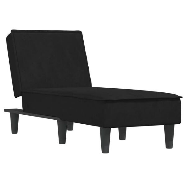 vidaXL Chaiselongue Schwarz Samt