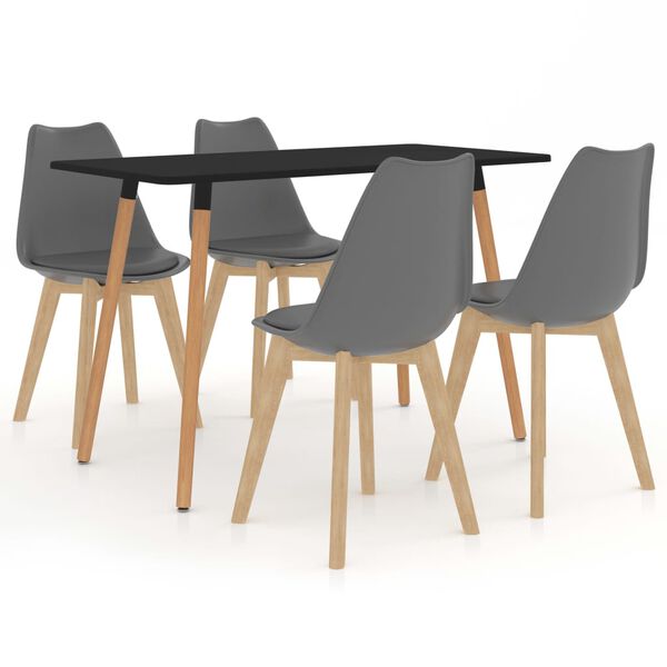 vidaXL 5-tlg. Essgruppe Grau