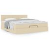 vidaXL Ottoman-Bett mit Matratze Creme 160x200 cm Stoff