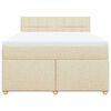 vidaXL Boxspringbett mit Matratze Creme 140x190 cm Stoff