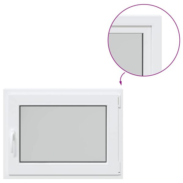 vidaXL Kellerfenster "RISOR" 80x50 cm Drehkipp DIN Rechts Wei&szlig;