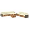 vidaXL Outdoor-Sofagarnitur mit Kissen 9 pcs Natur und Creme Polyester